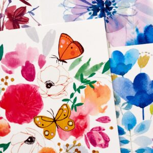 Hallmark Blank Cards Assortment, Painted Flowers (48 Cards with Envelopes)