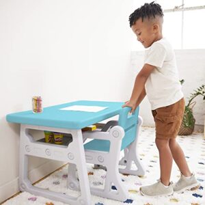 ECR4Kids Toddler Plus Desk and Chair, Kids Furniture, Cyan/Light Grey