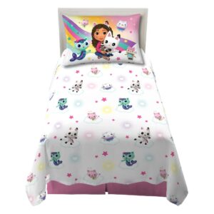 franco dreamworks gabby's dollhouse kids bedding super soft sheet set, 3 pcs, twin