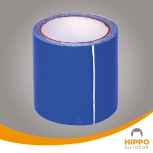 HIPPO OUTDOOR Tarpaulin Repair Tape - Heavy Duty Repairs Duck Tape, Blue Duct Tape, uv Protected and Waterproof, Protect Against Chafe wear and Tear 16 ft Tape roll (1250)