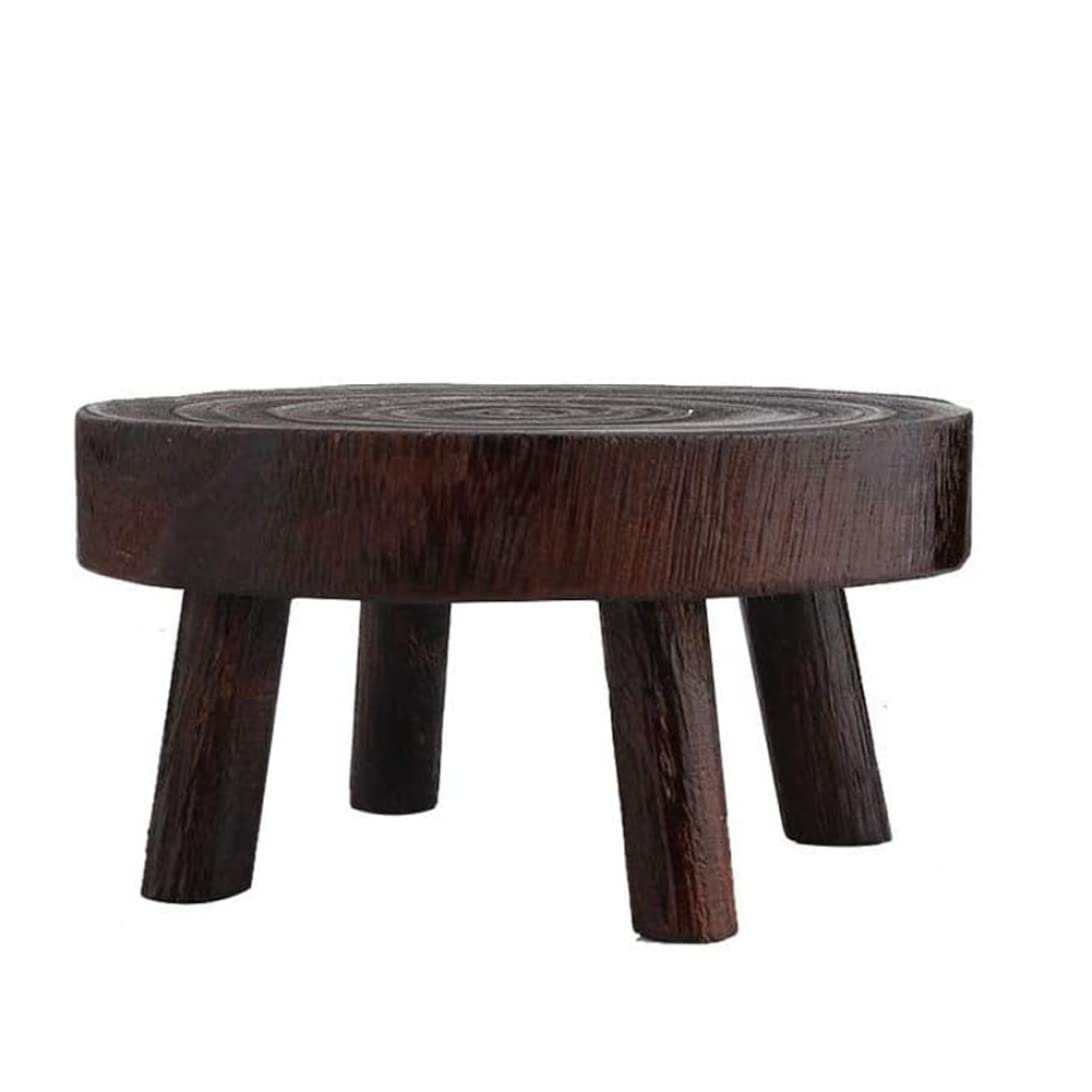 Round Decortive Mini Wood Stool,20 X 9cm Wood Plant Stands Gardening Stool Low Stool, Round Step Stool, Wooden Stool for Kids, Small Short Stool, Shoe Changing Stool.