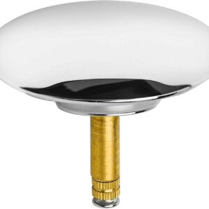 Bathroom Sink Drain Plug Stopper, 70mm Push Pop-Up Click Clack Plug Stopper, Universal Adjustable Bath Plug for Washbasin Drains in Bathroom Kitchen - Brass