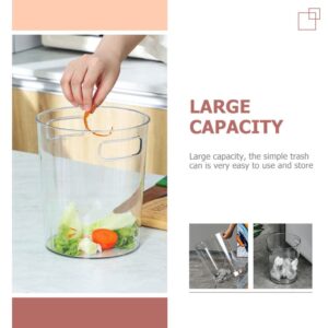 Office Decor Home Trash Container Clear Small Trash Can Wastebasket Plastic Garbage Bucket Container Bin for Bathroom Kitchen Office Bedroom 16.5CM Waste Container Large Storage Bins