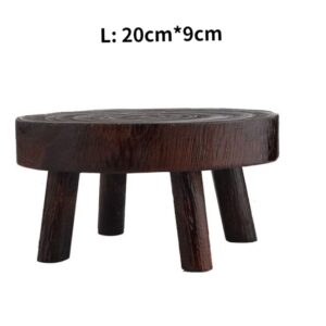 Round Decortive Mini Wood Stool,20 X 9cm Wood Plant Stands Gardening Stool Low Stool, Round Step Stool, Wooden Stool for Kids, Small Short Stool, Shoe Changing Stool.