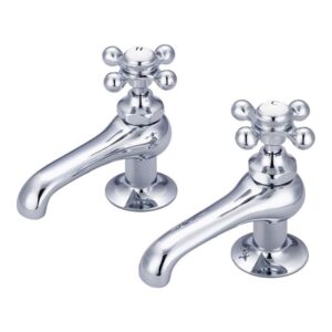 water creation 4.38" cross handles brass lavatory faucet in chrome