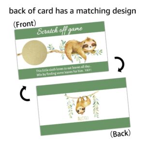 REWIDPARTY Sloth Baby Shower Scratch Off Game Cards（32 PCS） Sloth Baby Games Raffle Cards Wedding Bridal Shower Gift Certificate Scratch Off Cards Family Holiday Games Supplies for Kids Adults