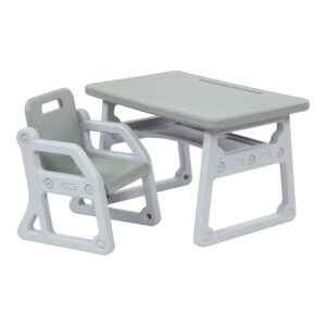 ecr4kids toddler plus desk and chair, kids furniture, grey/light grey