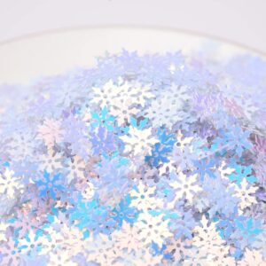 2000 Pieces Snowflakes Party Glitter PVC Confetti for Christmas Table Confetti Glitter for Winter Snowfield Wonderland Xmas Party Supplies DIY Craft Projects Party Decorations