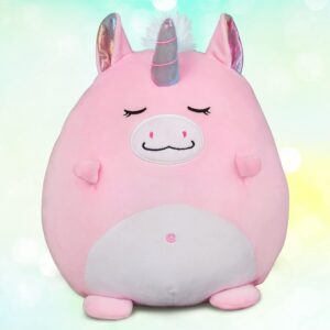 Marsjoy 8" Pink Unicorn Plush Pillow Toy Squishy Stuffed Animal Plushie Pillow Cute Unicorn Huggable Toy Kawaii Soft Cushion for Girl Kid Children's Day Birthdays Christmas