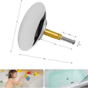 Bathroom Sink Drain Plug Stopper, 70mm Push Pop-Up Click Clack Plug Stopper, Universal Adjustable Bath Plug for Washbasin Drains in Bathroom Kitchen - Brass