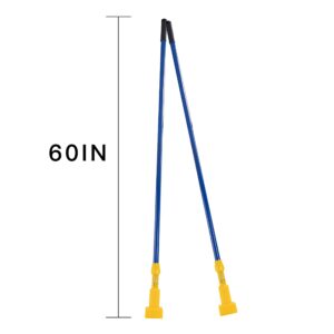 Matthew Cleaning Commercial Quick-Change Iron Mop Handle for Floor Cleaning Heavy Duty Mop Stick Replacement 60inch Jaw Clamp-Style Wet Mop Gripper Holder Handle 6 Packs