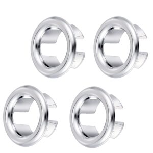 4 pack kitchen bathroom sink overflow ring cover bath sink hole round overflow drain cap cover insert in hole spares