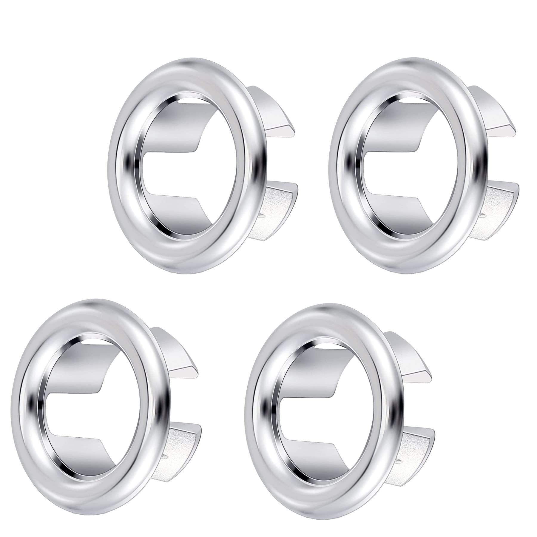 4 Pack Kitchen Bathroom Sink Overflow Ring Cover Bath Sink Hole Round Overflow Drain Cap Cover Insert in Hole Spares