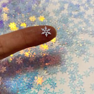 2000 Pieces Snowflakes Party Glitter PVC Confetti for Christmas Table Confetti Glitter for Winter Snowfield Wonderland Xmas Party Supplies DIY Craft Projects Party Decorations