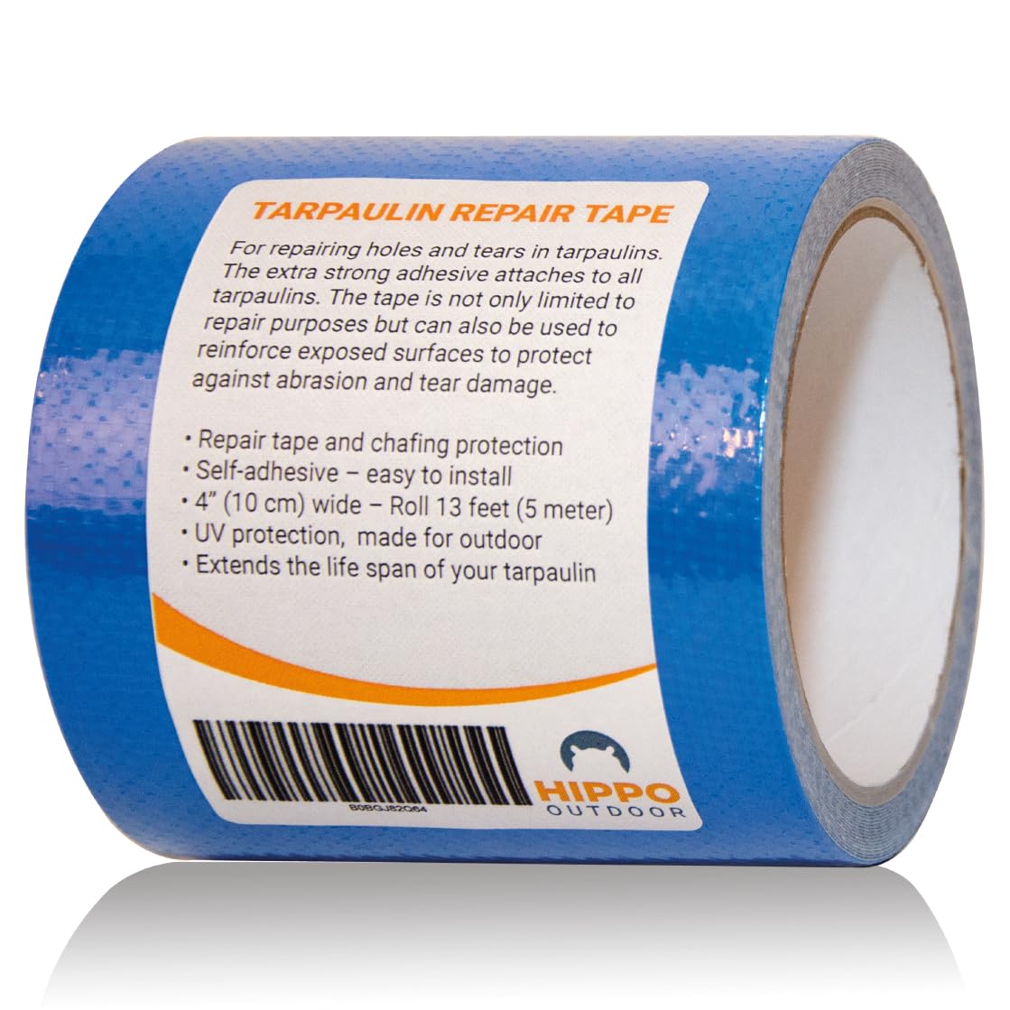 HIPPO OUTDOOR Tarpaulin Repair Tape - Heavy Duty Repairs Duck Tape, Blue Duct Tape, uv Protected and Waterproof, Protect Against Chafe wear and Tear 16 ft Tape roll (1250)