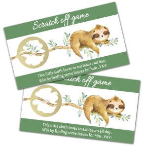 rewidparty sloth baby shower scratch off game cards（32 pcs） sloth baby games raffle cards wedding bridal shower gift certificate scratch off cards family holiday games supplies for kids adults