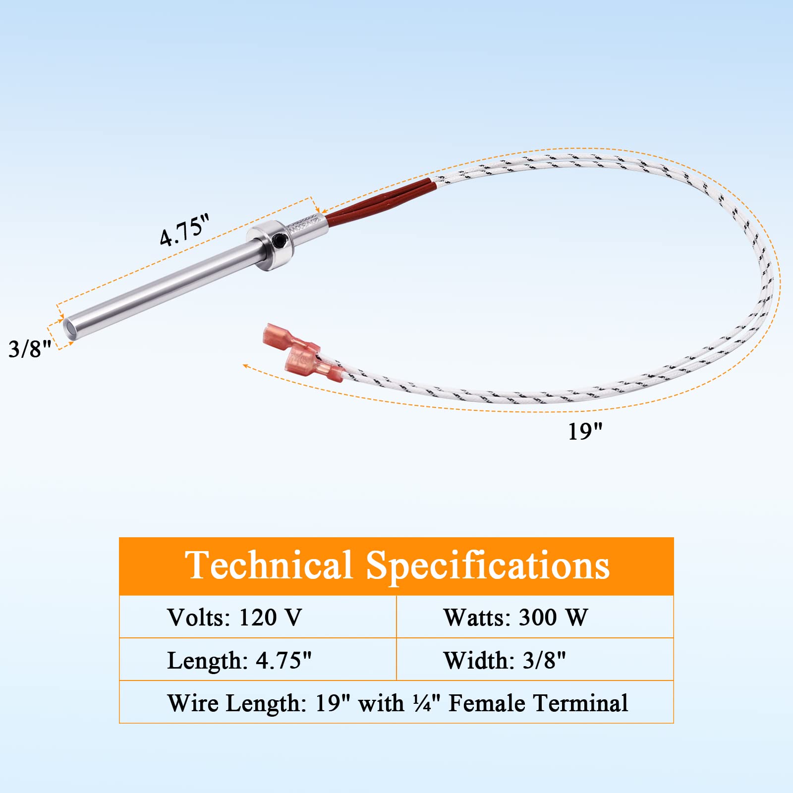 Criditpid Replacement PU-CHA Igniter for Englander 25-PDVC, 55-SHP10, 25-PDV Pellet Stoves.