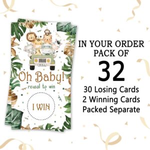 REWIDPARTY Woodland Animal Scratch Off Game Cards（32 PCS） Baby Shower Games Raffle Cards Wedding Bridal Shower Gift Certificate Scratch Off Cards Family Holiday Games Supplies for Kids Adults