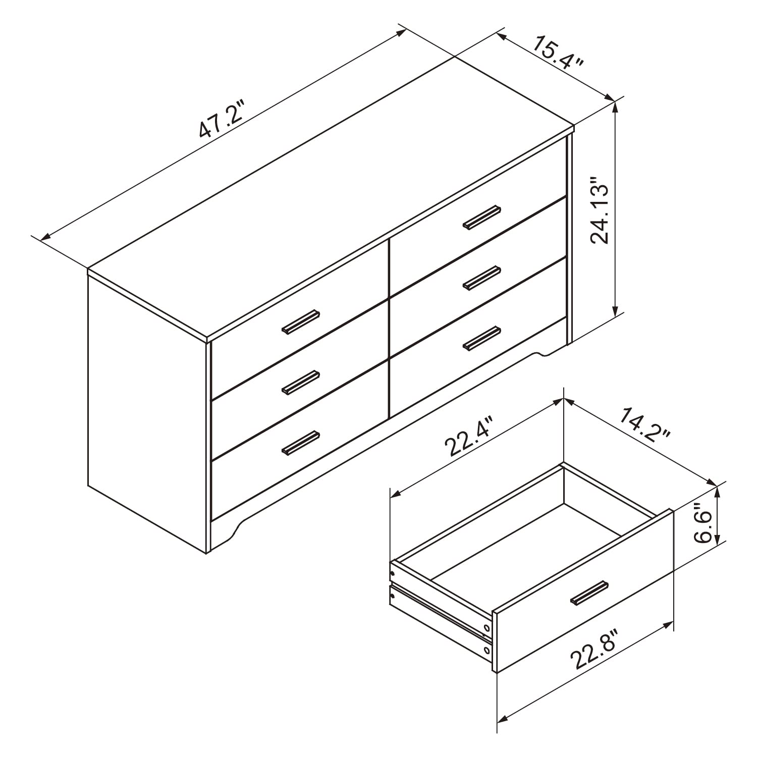 Panana Dresser for Bedroom with 5/6 Drawers, Wooden Chest of Drawers, Storage Organizer Unit Dressers for Bedroom, Living Room, Hallway, Nursery (Black, 6 Drawer)