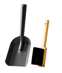 kingson fireplace shovel black ash shovel and brush, dustpan set small, durable steel, set with fireplace dustpan and brush, coal shovel