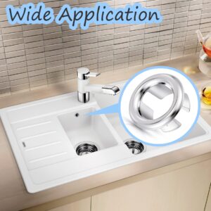 4 Pack Kitchen Bathroom Sink Overflow Ring Cover Bath Sink Hole Round Overflow Drain Cap Cover Insert in Hole Spares