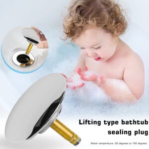 Bathroom Sink Drain Plug Stopper, 70mm Push Pop-Up Click Clack Plug Stopper, Universal Adjustable Bath Plug for Washbasin Drains in Bathroom Kitchen - Brass