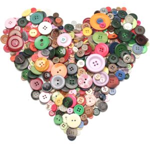 About 330 Resin Buttons of Various Specifications, Handmade Buttons, Sewing DIY Handicraft Buttons, Hand-Painted Decorative Buttons Multicolor Series