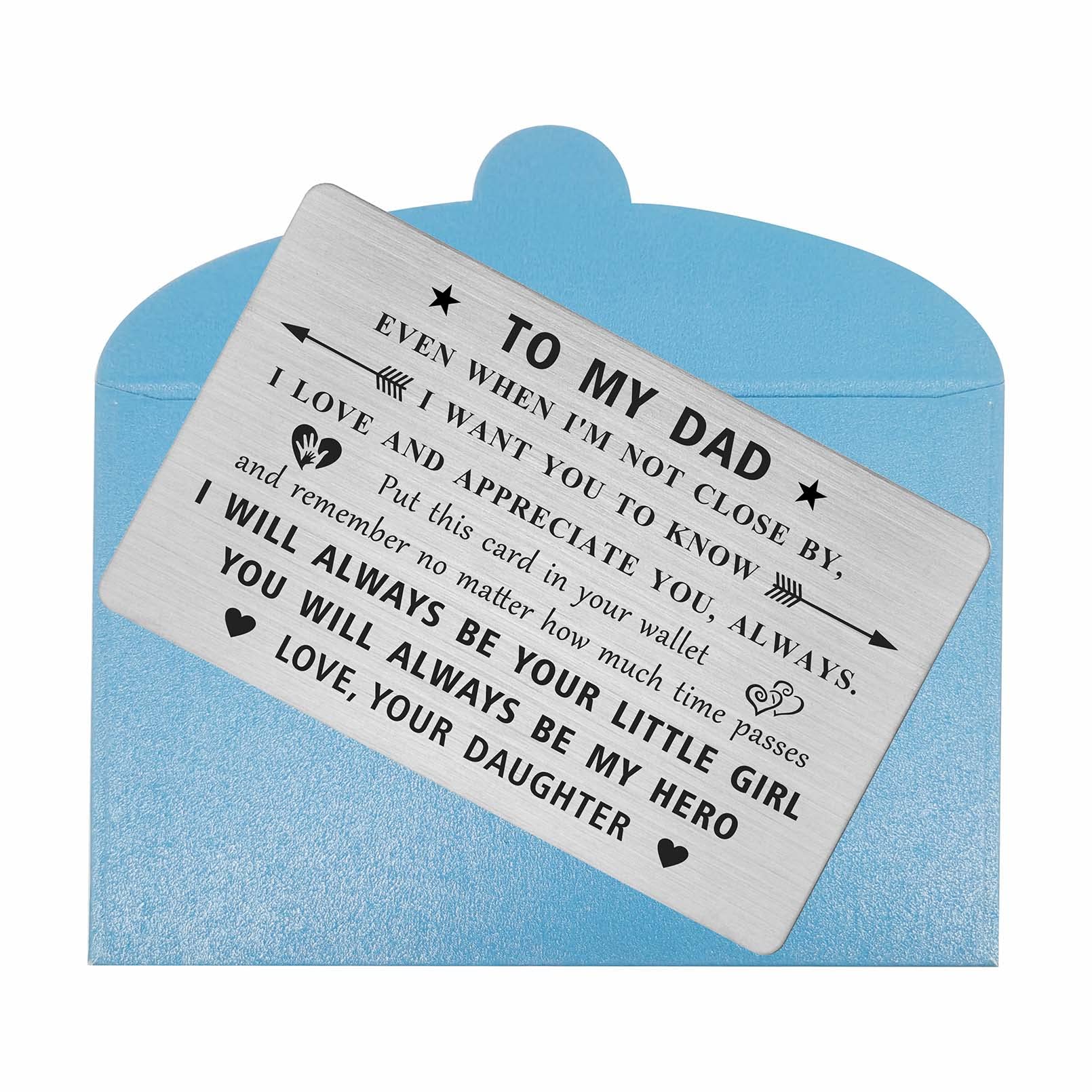 Jzxwan Dad Card Gifts, Best Dad Gifts from Daughter, I Love My Dad Gifts, Happy Dad Birthday Card, Hero Dad Present for Men