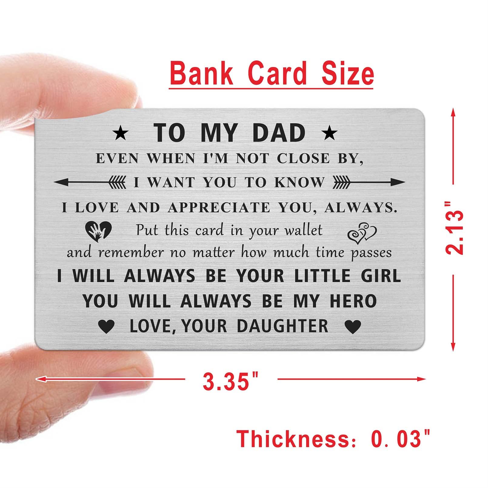 Jzxwan Dad Card Gifts, Best Dad Gifts from Daughter, I Love My Dad Gifts, Happy Dad Birthday Card, Hero Dad Present for Men