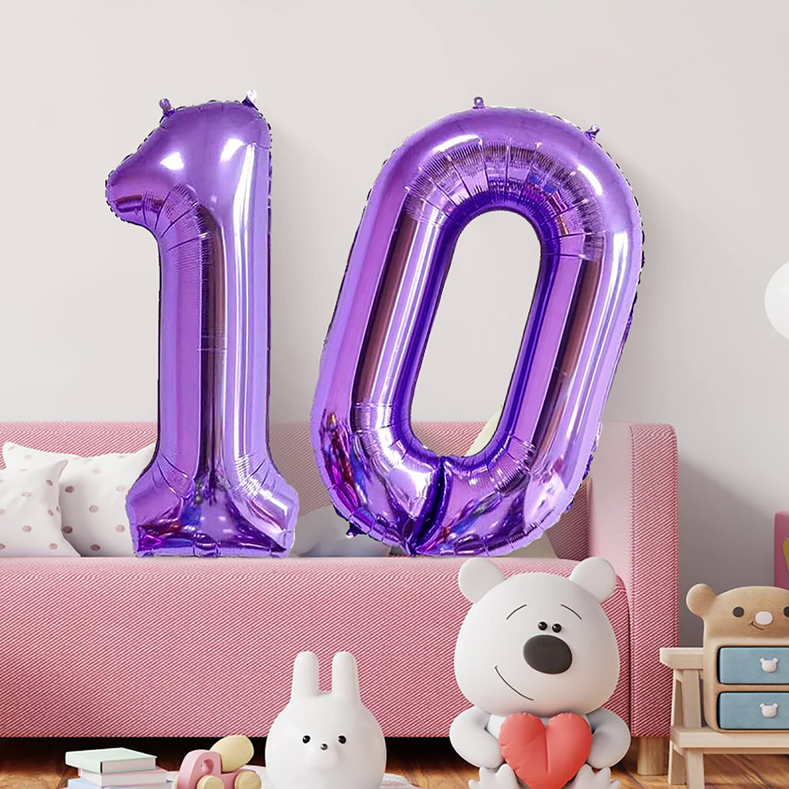 XLOOD Number 35 Balloons 32 inch Digital Balloon Alphabet 35 Birthday Balloons Digit 35 Helium Balloons Big Balloons for Birthday Party Supplies Wedding Bachelorette Bridal Shower, Purple Number 35th