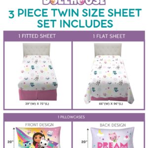 Franco DreamWorks Gabby's Dollhouse Kids Bedding Super Soft Sheet Set, 3 pcs, Twin