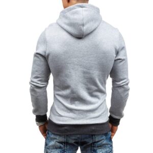 Maiyifu-GJ Men's Long Sleeve Diagonal Zipper Hoodies Zip Up Slim Fit Athletic Hoodie Hip Hop Hooded Sweatshirts with Pocket (Light Grey,X-Large)