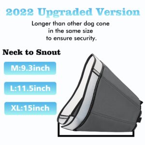 INKZOO Dog Cone Collar for After Surgery, Soft Pet Recovery Collar for Dogs and Cats, Adjustable Cone Collar Protective Collar for Large Medium Small Dogs Wound Healing (Sliver, Large)