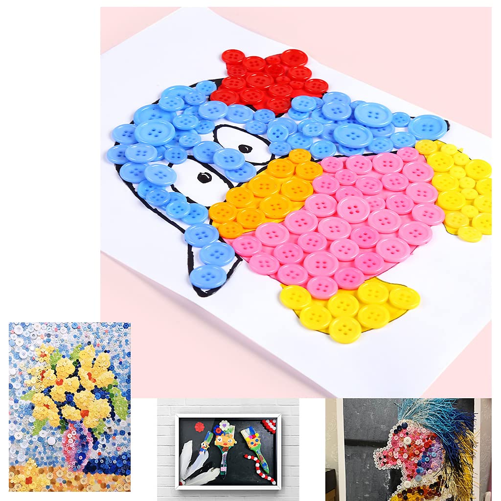 About 330 Resin Buttons of Various Specifications, Handmade Buttons, Sewing DIY Handicraft Buttons, Hand-Painted Decorative Buttons Multicolor Series