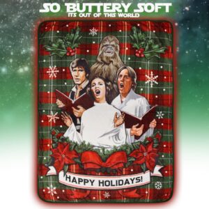 NORTHWEST Star Wars Holiday Chorus Carolers Plush Throw Blanket 46" x 60" (117cm x 152cm)