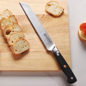 KEEMAKE Bread Knife 8 Inch, Serrated Knife for Sourdough Bread, High Carbon Stainless Steel Razor Sharp Bread Slicing Knife, Professional Cutting Knife for Homemade Bread, Bagels, Cake