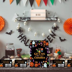 FaCraft Halloween Guess How Many Candies Games,36pcs Candies Guessing Game Cards Halloween Party Game for Kids Adults Halloween Guessing Candy Jar Card Ticket Birthday Halloween Party Favor Supplies