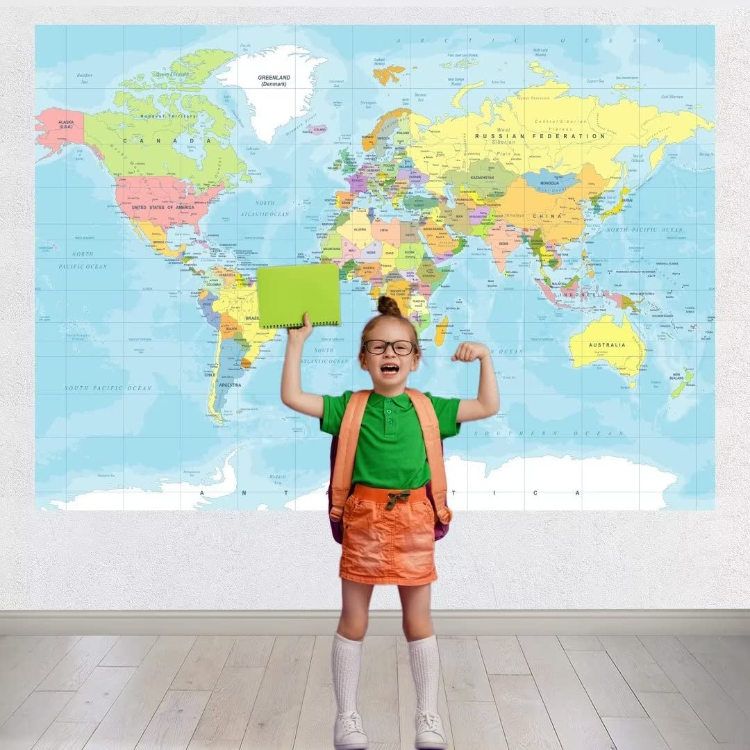 CORFOTO 10x8ft World Map Backdrop Adventure Begins Travel Boys Baby Shower Party Decorations Map Backdrops Around World Adventure Birthday Bridal Shower Photography Background Photobooth Props