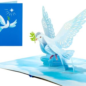 Dove Bird,WOW Greeting Pop Up 3D Card For All Occasions,Peace, Birthday, Love, Christmas, Grace, Holy Spirit, Hope,Personalized With Insert Message Note,Handcrafted With Love,Proud USA Brand