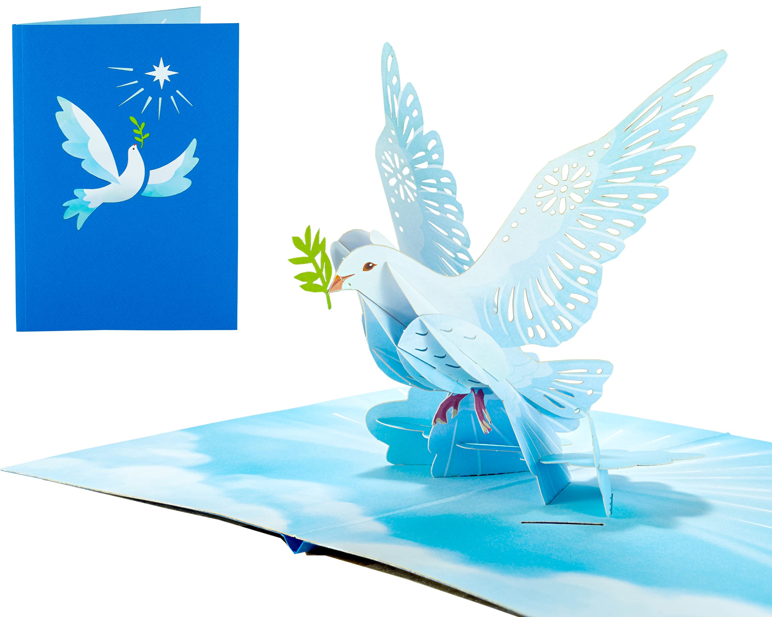 Dove Bird,WOW Greeting Pop Up 3D Card For All Occasions,Peace, Birthday, Love, Christmas, Grace, Holy Spirit, Hope,Personalized With Insert Message Note,Handcrafted With Love,Proud USA Brand