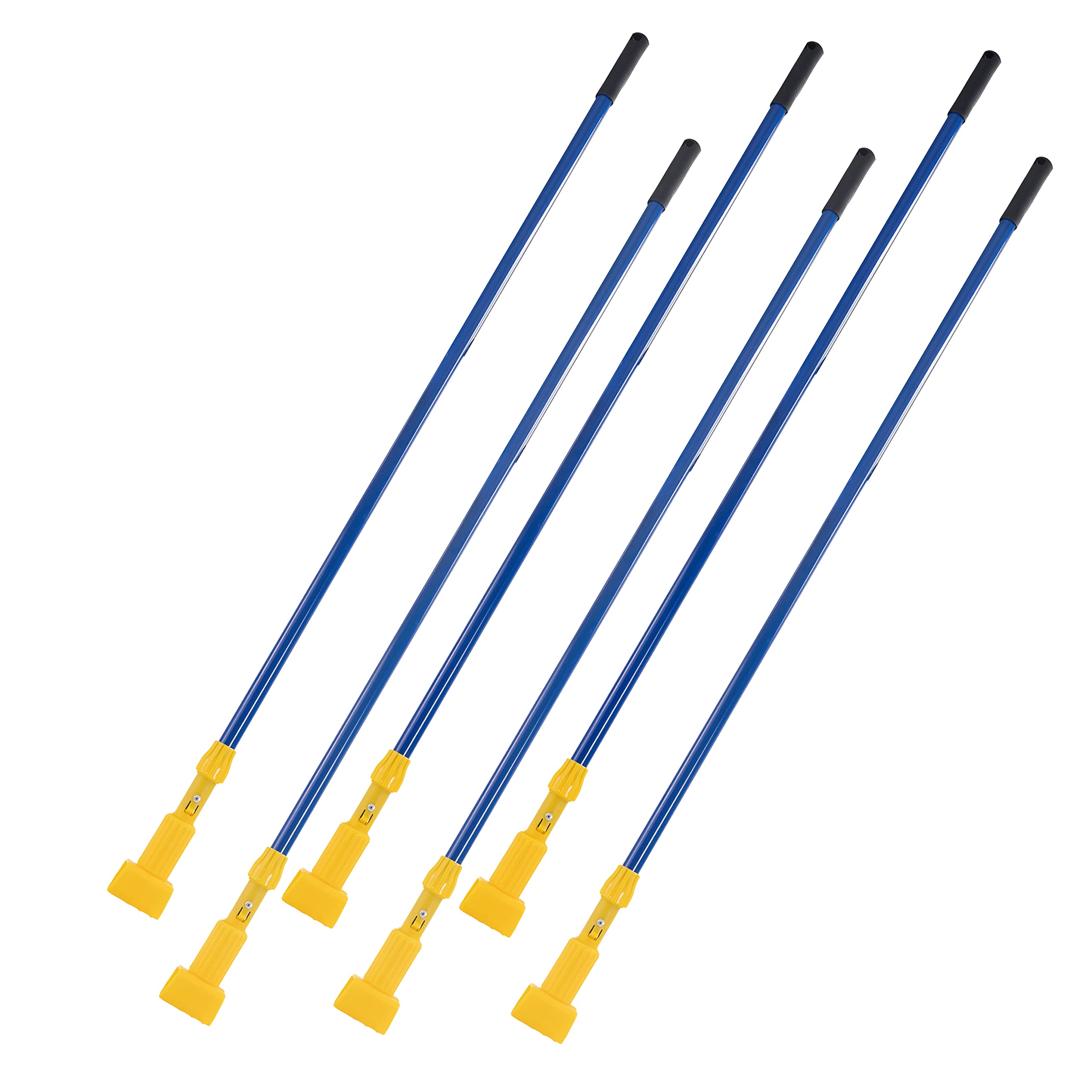 Matthew Cleaning Commercial Quick-Change Iron Mop Handle for Floor Cleaning Heavy Duty Mop Stick Replacement 60inch Jaw Clamp-Style Wet Mop Gripper Holder Handle 6 Packs