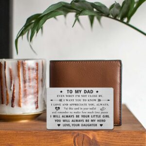 Jzxwan Dad Card Gifts, Best Dad Gifts from Daughter, I Love My Dad Gifts, Happy Dad Birthday Card, Hero Dad Present for Men