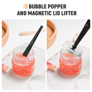 Pisol Magnetic Jar Lid Lifter and Canning Bubble Popper Remover Measurer, 3 In 1 Canning Tools Supplies for Pot Home (2PCS)