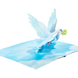 Dove Bird,WOW Greeting Pop Up 3D Card For All Occasions,Peace, Birthday, Love, Christmas, Grace, Holy Spirit, Hope,Personalized With Insert Message Note,Handcrafted With Love,Proud USA Brand