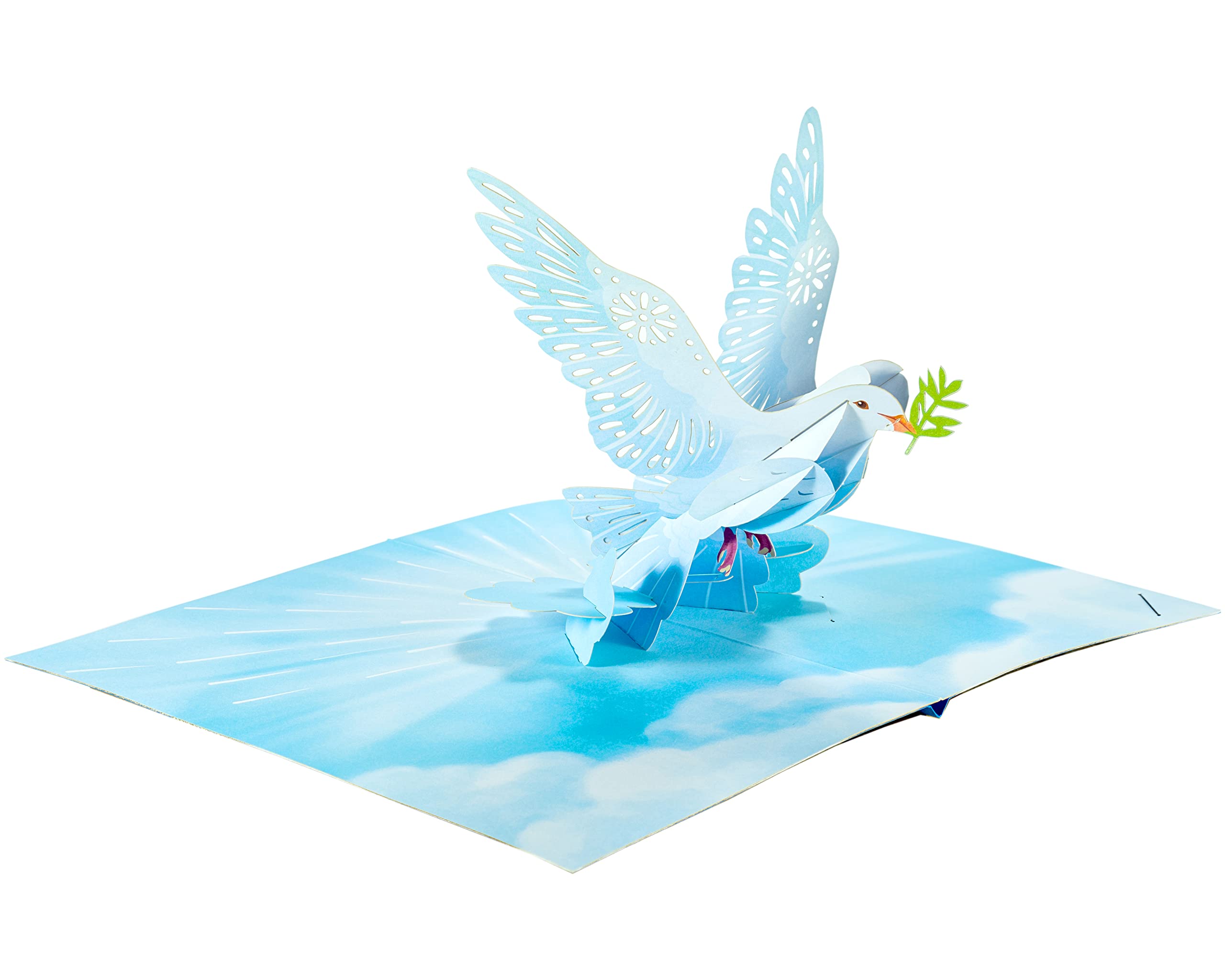 Dove Bird,WOW Greeting Pop Up 3D Card For All Occasions,Peace, Birthday, Love, Christmas, Grace, Holy Spirit, Hope,Personalized With Insert Message Note,Handcrafted With Love,Proud USA Brand