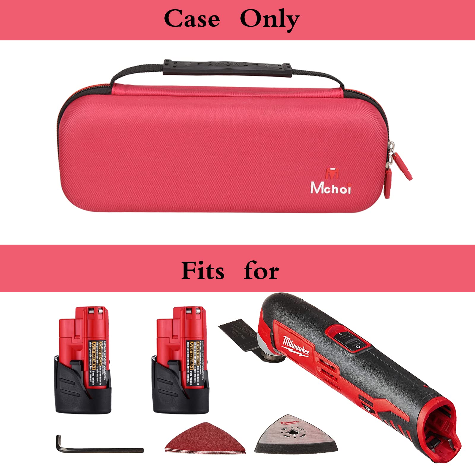 Mchoi Hard Portable Storage Case Fits for Milwaukee 2426-20 M12 12 Volt Redlithium Ion 20,000 OPM Variable Speed Cordless Multi Tool, Case Only