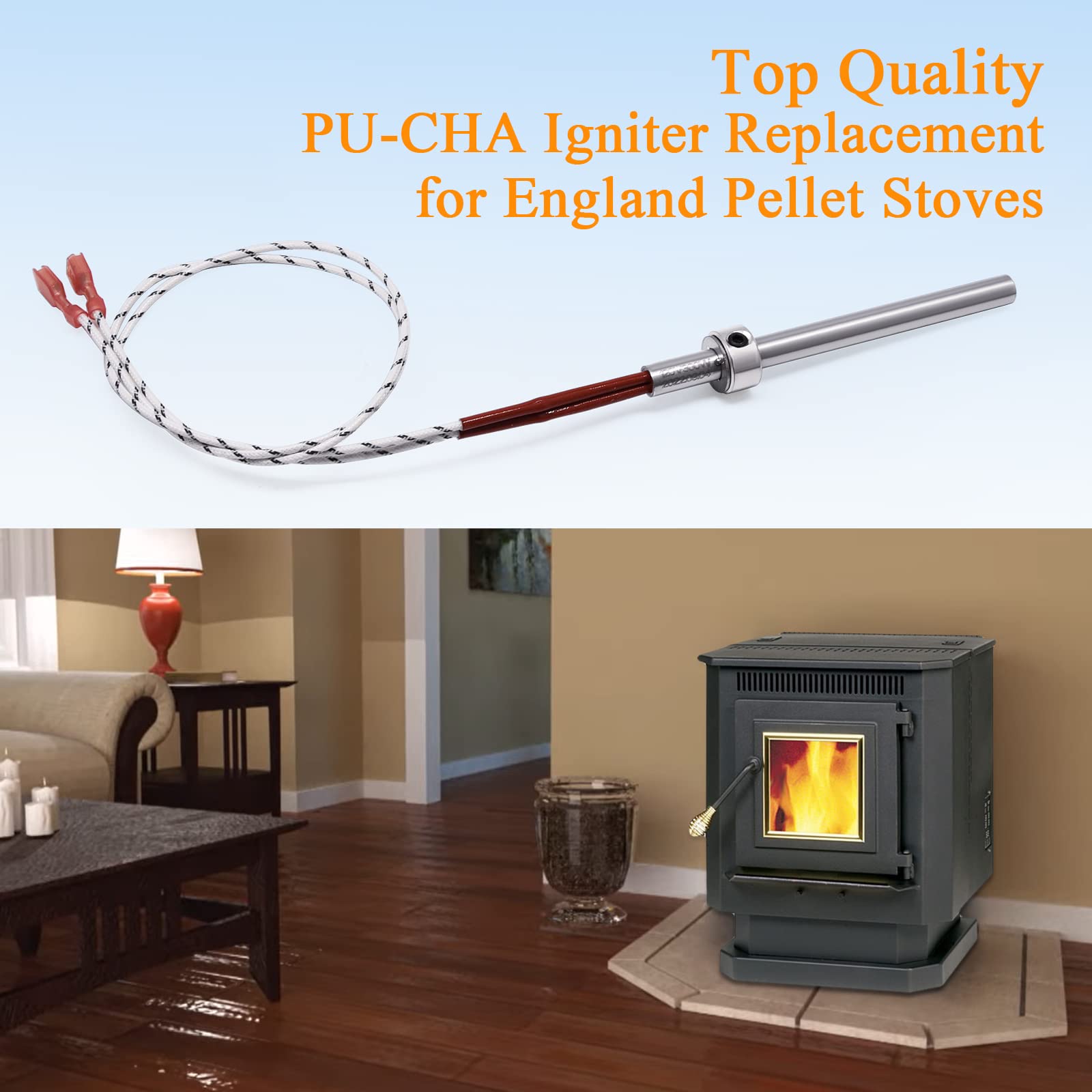 Criditpid Replacement PU-CHA Igniter for Englander 25-PDVC, 55-SHP10, 25-PDV Pellet Stoves.