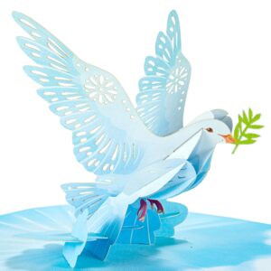 Dove Bird,WOW Greeting Pop Up 3D Card For All Occasions,Peace, Birthday, Love, Christmas, Grace, Holy Spirit, Hope,Personalized With Insert Message Note,Handcrafted With Love,Proud USA Brand