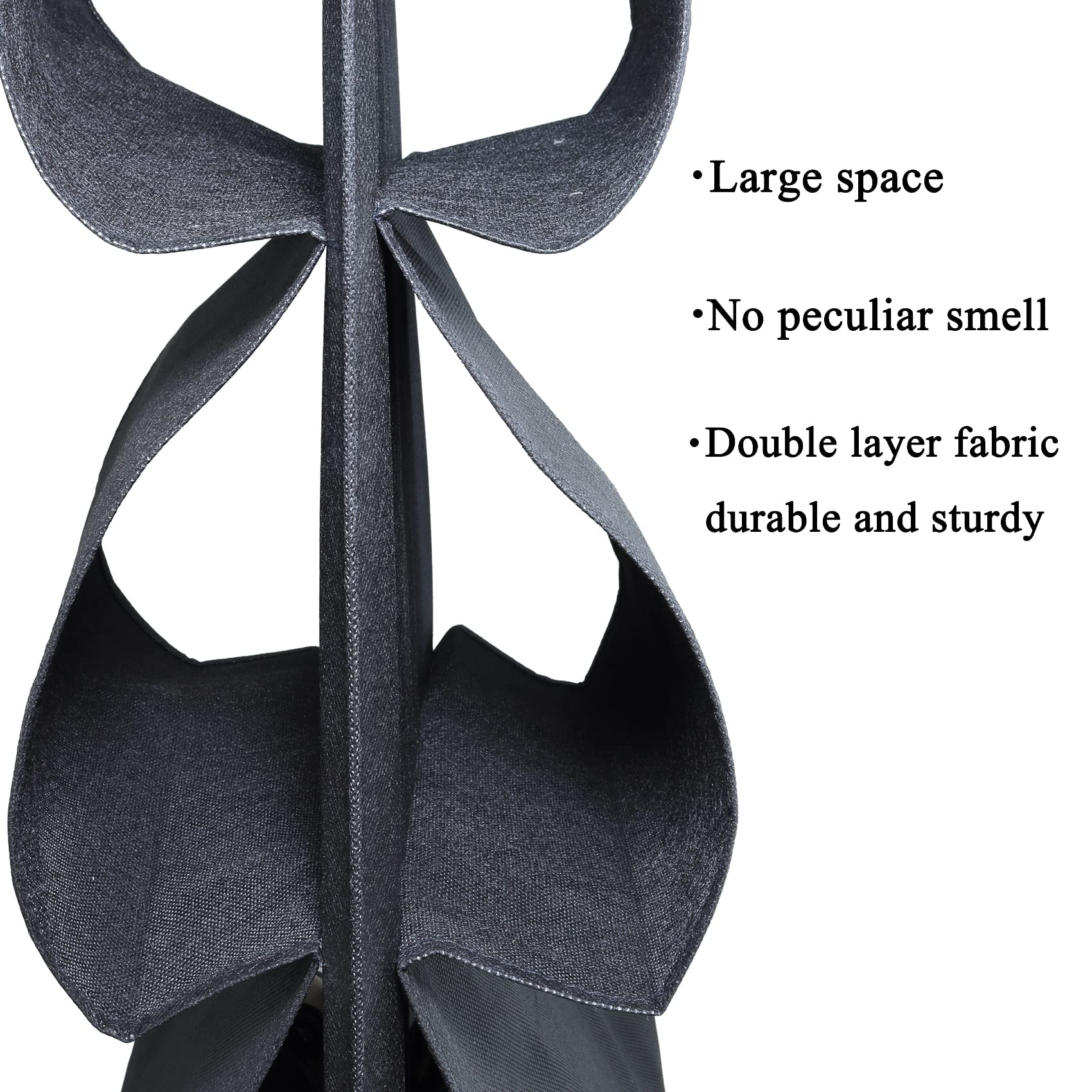 asoqwal 2 Pack 12 Large Pockets Hanging Shoe Organizer for Closet with Roating Hanger for Storage Mens Shoes,Kids Clothes,Also can used as Travel shoe rack hanging,Black