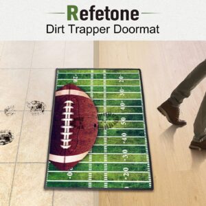 Sports Area Rug,Retro American Football Field and Rugby Floor Mat Non-Slip Doormat Living Dining Dorm Room Bedroom Decor Carpet 24X16inch